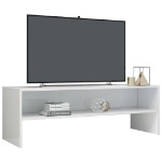 Mobile Porta TV Bianco Lucido 120x40x40 cm in Legno Multistrato