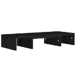 Supporto per Monitor Nero 60x24x10,5 cm Legno Massello di Pino