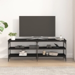 Mobile Porta TV Nero 140x30x50 cm in Legno Multistrato