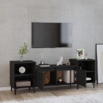 Mobile Porta TV Nero 160x35x55 cm in Legno Multistrato