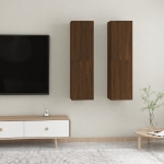 Mobili Porta TV a Parete 2 pz Rovere Marrone 30,5x30x110 cm