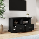 Mobile Porta TV Nero 80x35x50 cm in Legno Multistrato