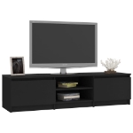 Mobile Porta TV Nero 140x40x35,5 cm in Legno Multistrato