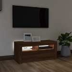 Mobile Porta TV con Luci LED Rovere Marrone 90x35x40 cm