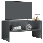 Mobile Porta TV Grigio Lucido 80x40x40 cm in Legno Multistrato