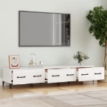 Mobile Porta TV Bianco Lucido 150x34,5x30 cm Legno Multistrato