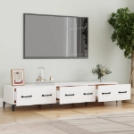 Mobile Porta TV Bianco 150x34,5x30 cm in Legno Multistrato