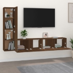 Set Mobili Porta TV 4 pz Rovere Marrone in Legno Multistrato