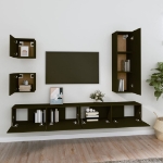 Set di Mobili Porta TV 5 pz Nero in Legno Multistrato