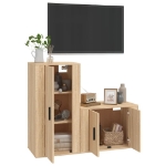 Set di Mobili Porta TV 2 pz Rovere Sonoma in Legno Multistrato