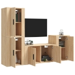 Set di Mobili Porta TV 4 pz Rovere Sonoma in Legno Multistrato