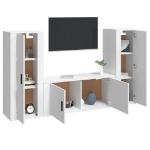 Set Mobili Porta TV 3 pz Bianco in Legno Multistrato