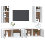 Set di Mobili Porta TV 4 pz Bianco in Legno Multistrato