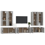 Set di Mobili Porta TV 7 pz Grigio Cemento in Legno Multistrato