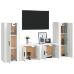 Set di Mobili Porta TV 4 pz Bianco in Legno Multistrato