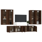 Set Mobili Porta TV 6 pz Rovere Marrone in Legno Multistrato