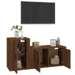 Set Mobili Porta TV 2 pz Rovere Marrone in Legno Multistrato