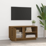 Mobile Porta TV Miele 80x35x40,5 cm in Legno Massello di Pino