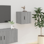 Mobili Porta TV a Parete 2 pz Grigio Sonoma 40x34,5x40 cm