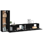 Set Mobili Porta TV 3 pz Nero in Legno Multistrato