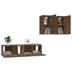 Set Mobili Porta TV 4 pz Rovere Marrone in Legno Multistrato