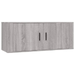 Set Mobili Porta TV 2 pz Grigio Sonoma in Legno Multistrato