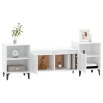 Mobile Porta TV Bianco Lucido 160x35x55 cm in Legno Multistrato