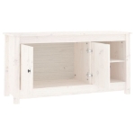 Mobile Porta TV Bianco 103x36,5x52 cm in Legno Massello di Pino