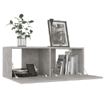 Mobile Porta TV Grigio Cemento 80x30x30 cm in Legno Multistrato