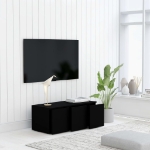 Mobile Porta TV Nero 80x34x30 cm in Legno Multistrato