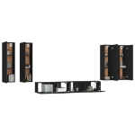 Set Mobili Porta TV 6 pz Nero in Legno Multistrato