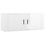 Set di Mobili Porta TV 7 pz Bianco Lucido in Legno Multistrato