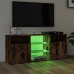 Mobile Porta TV con Luci LED Rovere Fumo 120x30x50 cm