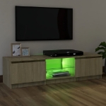 Mobile Porta TV con Luci LED Rovere Sonoma 120x30x35,5 cm