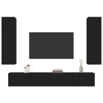 Set Mobili Porta TV 4 pz Nero in Legno Multistrato