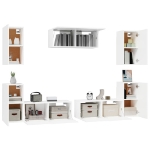 Set di Mobili Porta TV 7 pz Bianco in Legno Multistrato