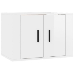 Set Mobili Porta TV 3 pz Bianco Lucido in Legno Multistrato