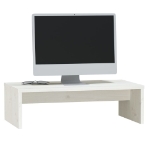 Supporto per Monitor Bianco 50x27x15 cm Legno Massello di Pino