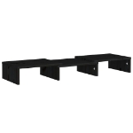 Supporto per Monitor Nero 60x24x10,5 cm Legno Massello di Pino