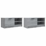 Mobili TV 2 pz Grigio Sonoma 80x35x36,5 cm in Legno Multistrato