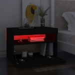 Mobili Porta TV con Luci LED 2 pz Neri 60x35x40 cm