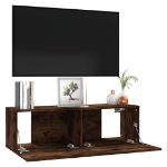 Mobile TV a Parete Rovere Fumo 100x30x30cm Legno Ingegnerizzato