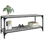 Mobile TV Grigio Sonoma 100x33x41cm Legno Multistrato e Acciaio