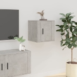 Mobili Porta TV a Parete 2 pz Grigio Cemento 40x34,5x40 cm