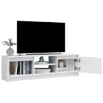 Mobile Porta TV Bianco Lucido 120x30x35,5 cm Legno Multistrato