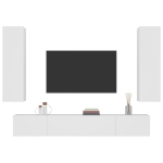 Set di Mobili Porta TV 4 pz Bianco in Legno Multistrato