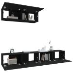 Set Mobili Porta TV 3 pz Nero in Legno Multistrato