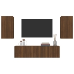 Set Mobili Porta TV 4 pz Rovere Marrone in Legno Multistrato