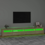 Mobile Porta TV con Luci LED Rovere Sonoma 270x35x40 cm