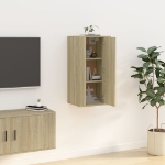 Mobile Porta TV a Parete Rovere Sonoma 40x34,5x80 cm